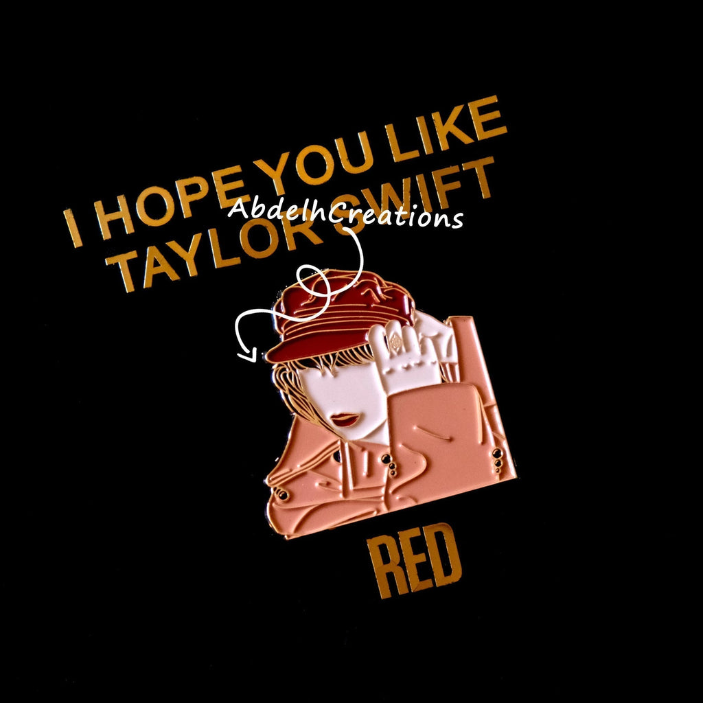 Red Taylor's Version Metal Badge Brooch Pin