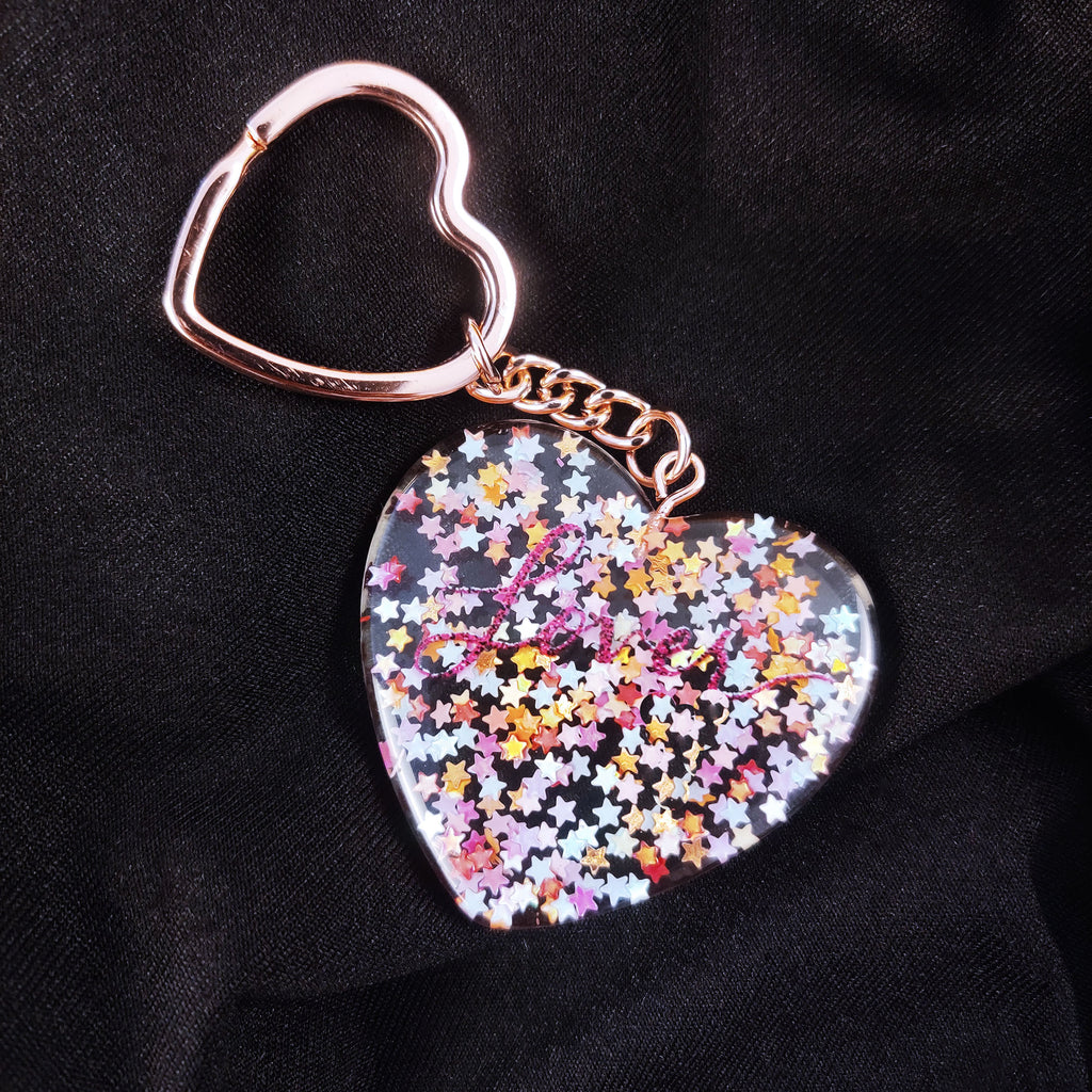 Lover Heart Glitter Keychain