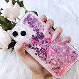 LOVER Glitter Quicksand Silicon Phone Case Pink